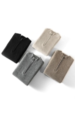 秋冬季新款舒适时尚百搭元宝针半开拉链男士羊绒衫，男装羊绒套衫，伊绒腾羊绒