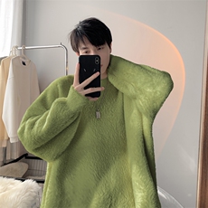 秋季新款港风仿貂毛慵懒风套头圆领毛衣男潮XZ608-TM260-P60控88，男装针织衫/毛衣，星座608(原A046)