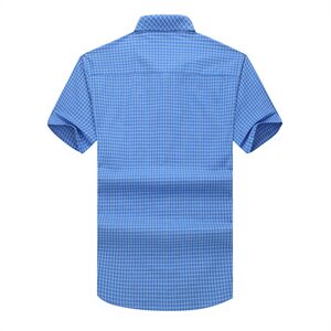 夏装新款加肥加大码男式短袖衬衫格子休闲衬衣XL-7XL 19C01图片
