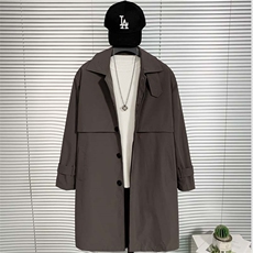 高品质简约时尚百搭宽松中长款风衣FY023-P128控178XZ402-2货足，男装风衣，星座402-2