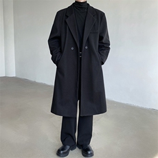 2024新款长款大码毛呢大衣秋冬韩范英伦风衣外套DSA157B-J251-P98，男装风衣，电商A157B