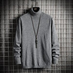 多色可翻高领毛衣男打底衫秋冬季新款韩版男士针织衫潮流DF65T