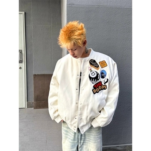 美式潮流春季高街棒球服外套男女情侣休闲百搭刺绣夹克W6477-P64图片