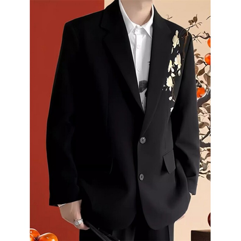秋季轻奢立体绣花重工亮片休闲西服外套男痞帅演出西装XW75,男装西服套装,星座1116A（原606A-3）