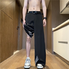 抖音品质春季新款条纹垂坠宽松休闲西裤B315-K25617-特P40控78，男装休闲裤，电商B315