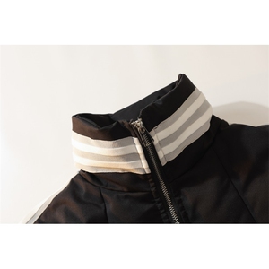 100聚酯特P95控158白底三条杠棉服冬外套情侣棉衣立领面包服MY243图片