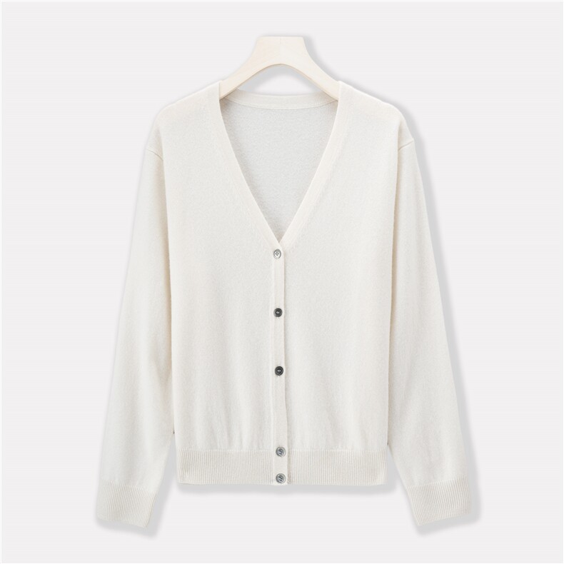 2025年夏季常规款通勤开衫单件长袖单排扣时尚百搭针织衫，女装针织衫/毛衣，绒崒