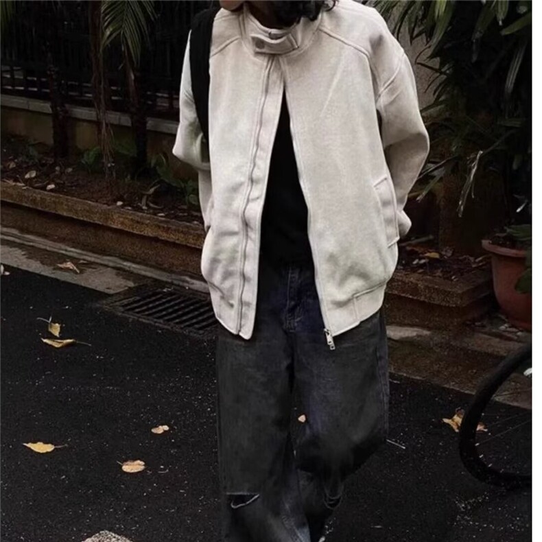 现货DJK8554-批70纯色立领运动外套男女春秋新款夹克图片