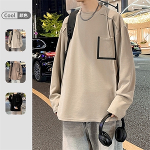 德绒卫衣立体切割高级感长袖T恤男上衣打底衫WY0327-P38图片