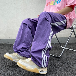 美式4条纹金属质感运动裤秋季薄款坠感裤运动裤K211-1-K2345-P50图片