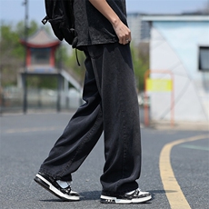 【现货】莱赛尔天丝牛仔裤男款夏季薄款潮牌直筒宽松冰丝TS12-P49，男装牛仔裤，星座1006