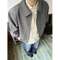 【有货】Boxy短款纯色外套男高级感拉链翻领夹克HT103CC-特P68，男装夹克，星座1007（原301D）