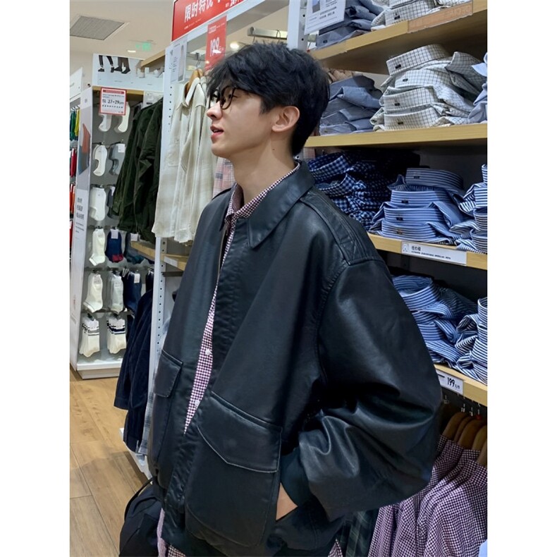 网图现货加厚加棉皮衣飞行员外套1209-1-JK19-P90主推可谈,男装夹克,星座1209-1
