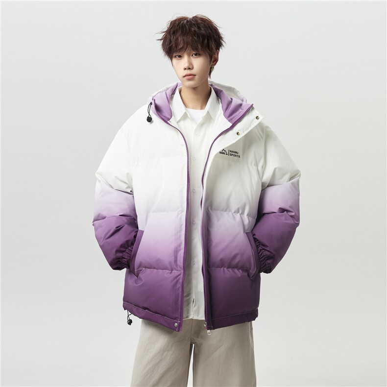 XZ-230-1MY701男模无影墙轻奢百搭扎染渐变休闲连帽棉服P118控158,男装棉衣,星座230-1