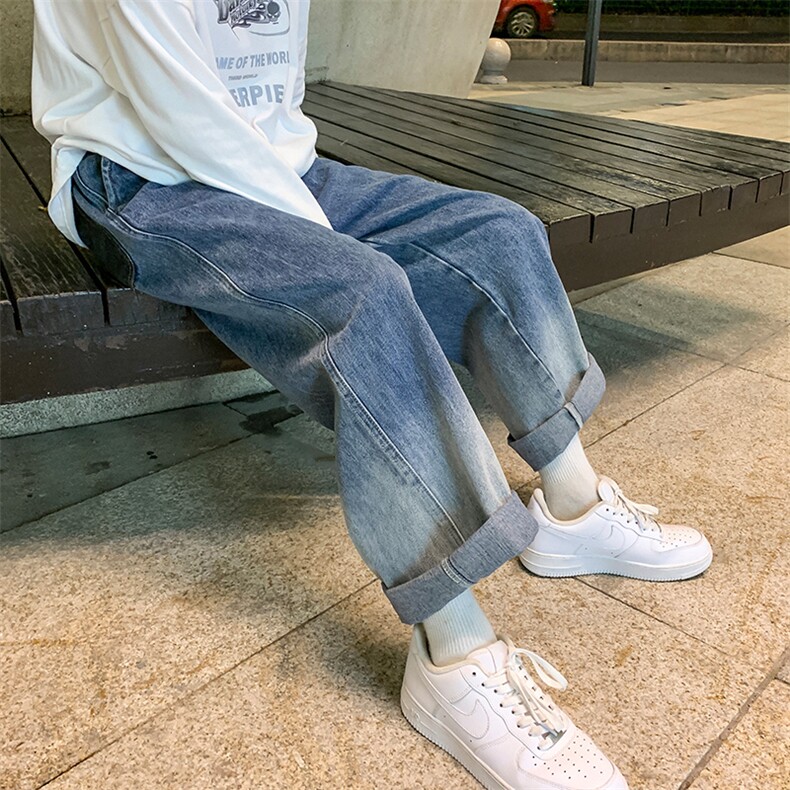 NK3001-P55渐变色牛仔裤男士宽松直筒裤男裤长裤子男,男装牛仔裤,电商A040