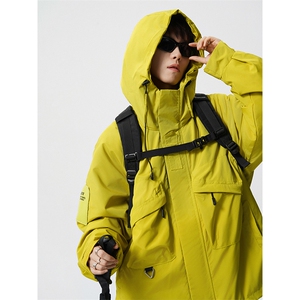 8XL-M特大码冲锋衣防水宽松工装风男夹克外套JK1306P90控118图片