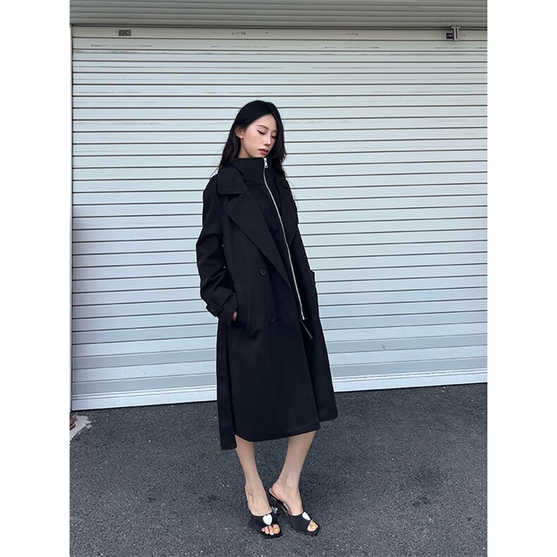 设计感假两件毛呢大衣男女中长款过膝西装领呢子风衣-FY913特P95,男装西服套装,电商B289
