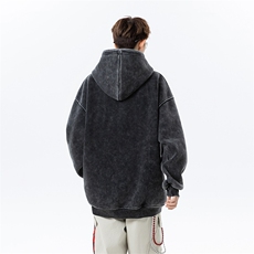 无影墙2025秋冬水洗黑贴布绣重磅卫衣B208-WY3911-P70控108，男装卫衣，电商B208