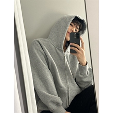 抖音得物品质二开26春装美式高街双头双拉链卫衣开衫外套W74，女装短外套，电商A486