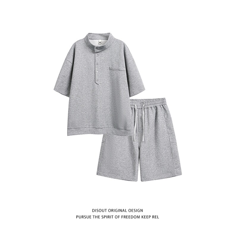 特P65无差价夏季新款时尚百搭潮流套装-HT6008日系白底，男装休闲套装，电商A003