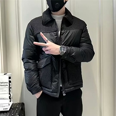 男士冬季棉衣外套保暖欧货拼接麦穗休闲棉夹克痞帅棉服男JKM618，男装夹克，星座516A