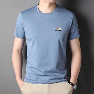 中年男士商务休闲t恤纯棉夏装短袖polo衫薄中老年衣服爸爸男装图片
