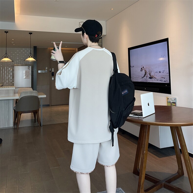 套装青少年印花短袖套装青少年学生休闲短裤运动TZ2025-特价45,男装休闲套装,电商A247