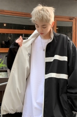 港风美式vibe潮牌宽松百搭刺绣双面穿夹克XZ213-JK8865-P98控128，男装夹克，星座213