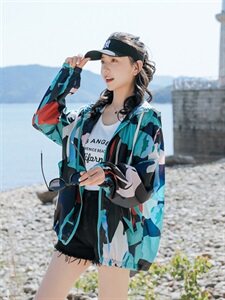 印花防晒衣女短款夏季轻薄款2025夏季新款宽松透气防晒服风衣外套图片