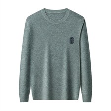 羊毛衫冬季加厚针织衫中年爸爸装毛衣圆领休闲上衣SFT80828-P155图片
