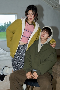 !潮流冬季连帽拉链加绒加厚棉衣情侣撞色棉服外套 MY5567-P78图片