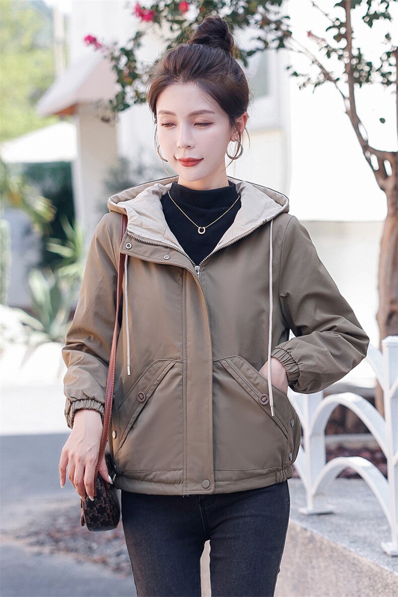 冬季棉服短外套女2025新款学生连帽小个子加绒加厚保暖派克服棉衣,女装棉衣/棉服,以桐