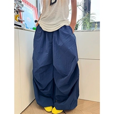美式复古纯色阔腿垂感休闲裤男女宽松休闲慵懒拖地裤LB30555-P48，男装休闲裤，星座1008