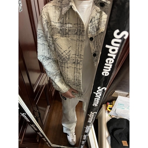 小香风格子外套男秋季复古街头小个子宽松百搭情侣上衣JK720