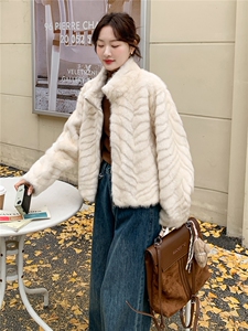 210-7703-P185-K258仿水貂高端皮毛一体女士图片