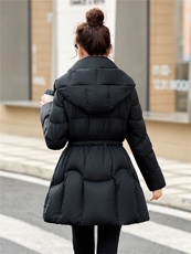 2025冬装新款简约时尚休闲连帽鹅绒羽绒服，女装羽绒服，美沁