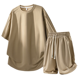 夏季垂感冰丝短袖短裤套装 TZ888111特P45控88，男装牛仔裤，电商A309