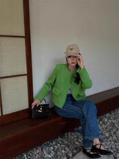 温柔风纯色小香风外套，其它，L·H·X