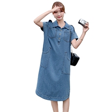 2025年夏季休闲宽松显瘦牛仔连衣裙，女装连衣裙，浙宝二楼018