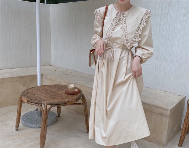 秋季韩系连衣裙，女装连衣裙，驿谷