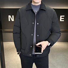 新款男士小翻领羽绒服夹克加厚防寒309B-3-81061-P195，男装夹克，星座1409-3