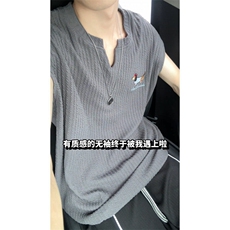 XZ809A/BSS03/特P24/控48肌理感腊肠狗绣花背心T恤，男装背心/马甲，星座809A(原222-1)