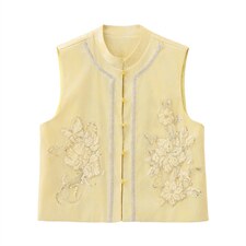 现货春装新款简约时尚休闲重工艺钉珠减龄马甲可组合三件套半裙衫，女装马甲，韩美纤衣