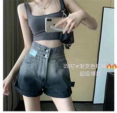 渐变时尚短裤，女装，迷斯佳绣