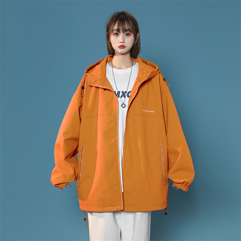 冲锋衣连帽夹克男宽松落肩纯色上衣外套DSA157B-JK727-P50,男装夹克,电商A157B