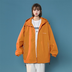 冲锋衣连帽夹克男宽松落肩纯色上衣外套DSA157B-JK727-P50图片