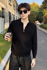 店主风小伙男士秋冬半拉链翻领纯色毛衣打底衫301A-1/M85/P58，男装T恤，星座301A-1