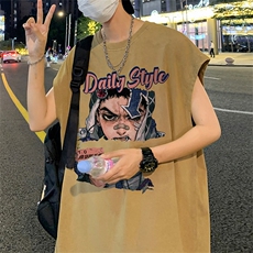 数据超好抖音品240克重磅欧美式潮牌水洗背心无袖t恤BX259-P35，男装T恤，电商A486