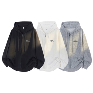春季现货宽松开衫连帽刺绣卫衣男DSA157B-W5866-P55图片
