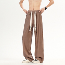 2025新款条纹冰丝宽松直筒裤薄款垂感阔腿裤xz906-1-K1288特P35，男装休闲裤，星座906-1（原电商a316-2）